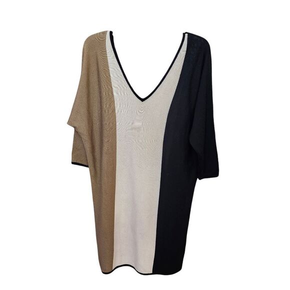 Trina Turk  Emil colorblock merino wool dolman sleeve sweater dress Sz‎ LG - Picture 1 of 11